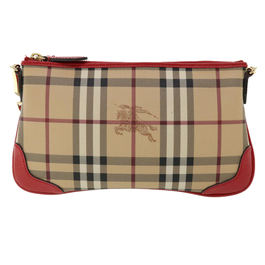 Top Quality Burberry Nova Check Shoulder Bag PVC Leather bright rose 3910756 Auth 32762A