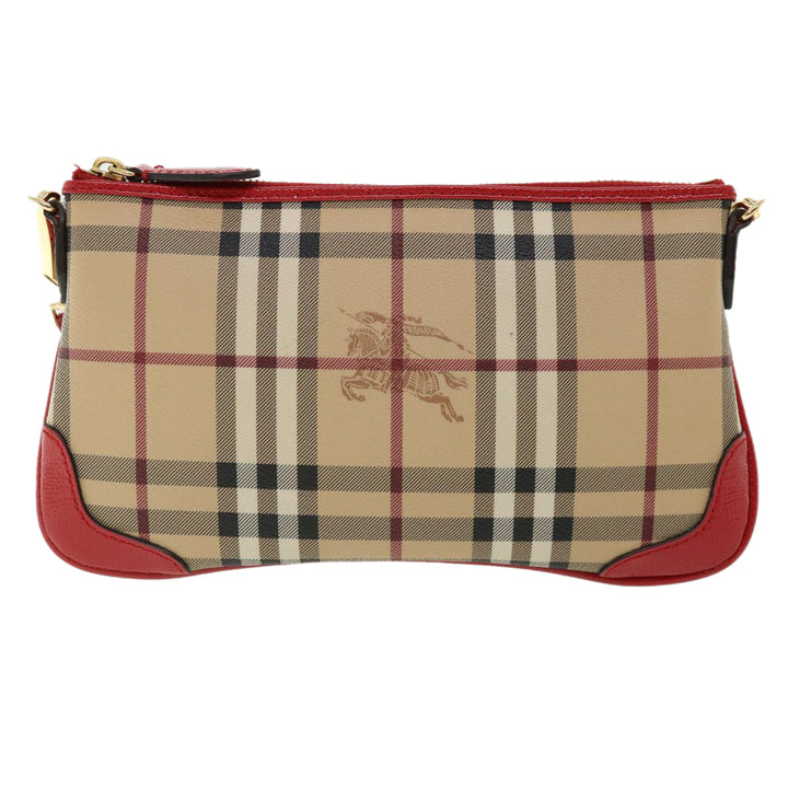 Burberry Nova Check Shoulder Bag PVC Leather bright rose 3910756 Auth 32762A