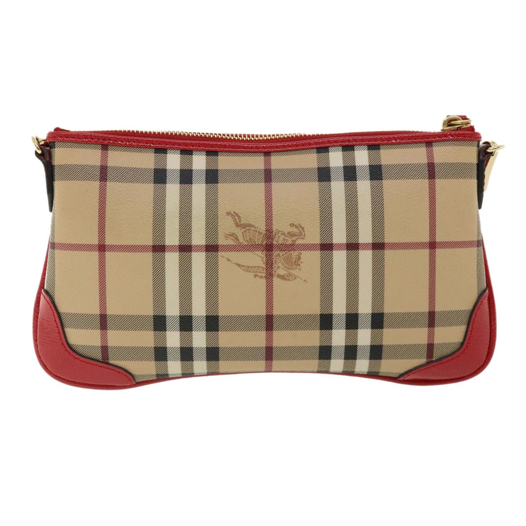 Top Quality Burberry Nova Check Shoulder Bag PVC Leather bright rose 3910756 Auth 32762A