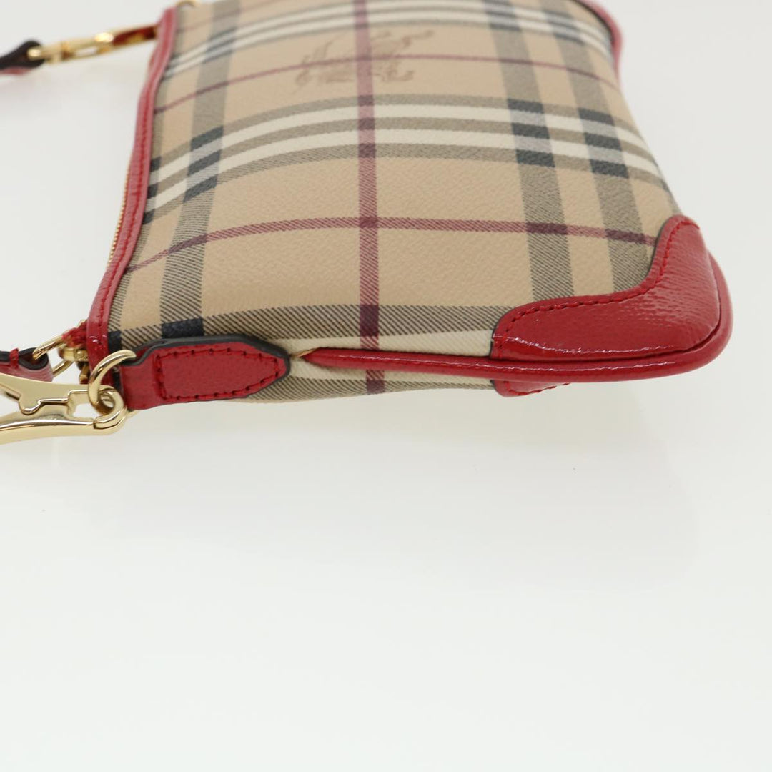Top Quality Burberry Nova Check Shoulder Bag PVC Leather bright rose 3910756 Auth 32762A