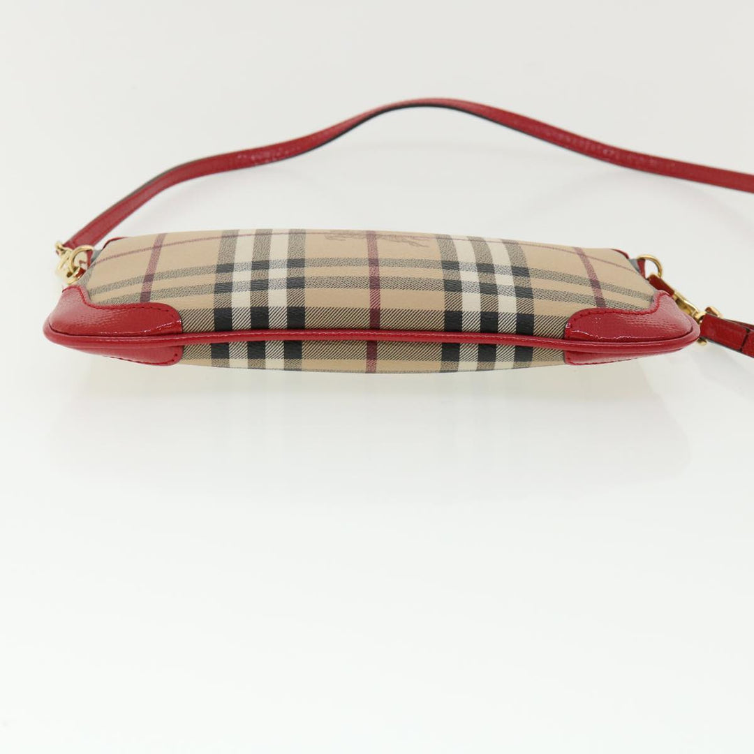Burberry Nova Check Shoulder Bag PVC Leather bright rose 3910756 Auth 32762A