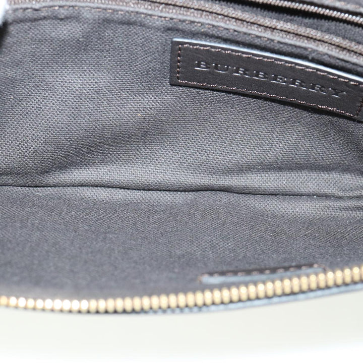 Burberry Nova Check Shoulder Bag Canvas Leather Beige Auth 32763A