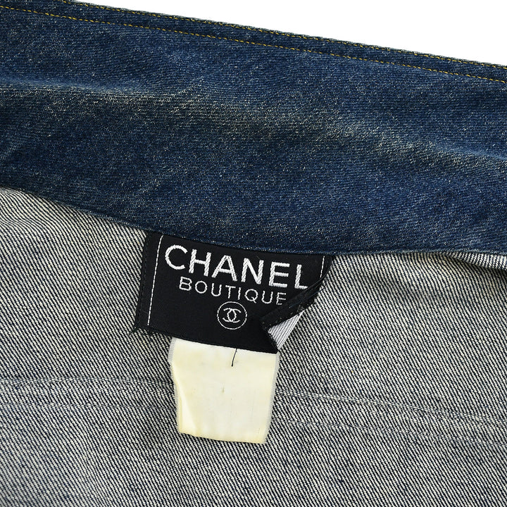 Top Quality Chanel Single Breasted Denim Jacket Indigo