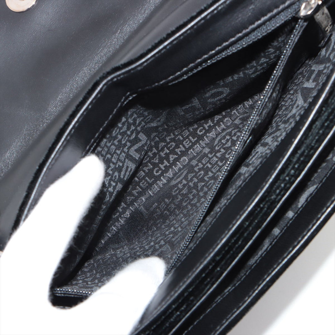 Top Quality Chanel Camelia Belbet X Leather Chain Shoulder Bag Black Silver G