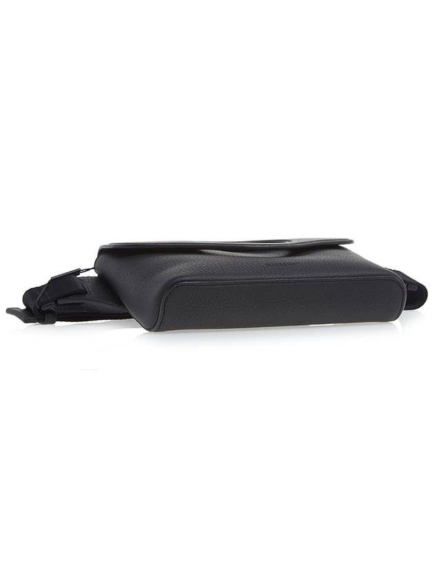 Burberry Logo Engraved Leather Belt Bag Black