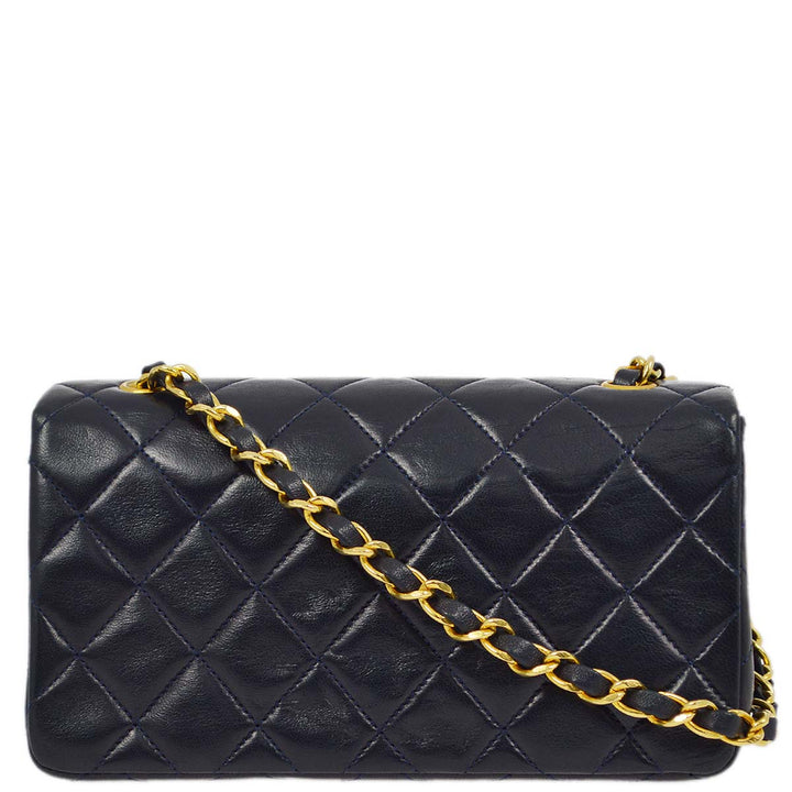 Top Quality Chanel Navy Lambskin Turnlock Mini Full Flap Shoulder Bag