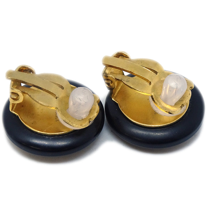 Top Quality Chanel 1997 Black & Gold Earrings