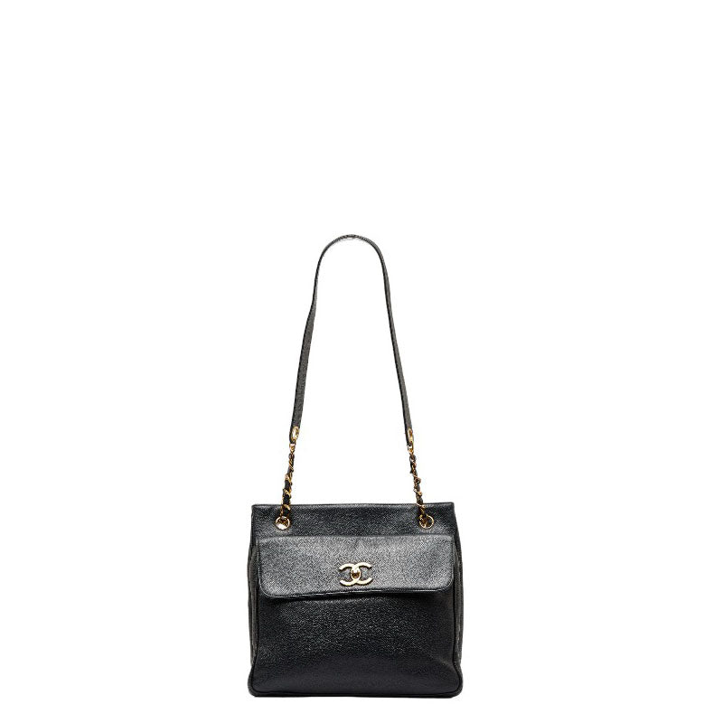 Top Quality Chanel Cocomark Gold  Chain houlder Bag  Bag Black Caviar S  CHANEL