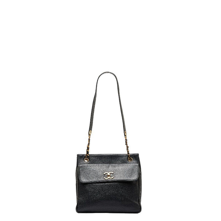 Top Quality Chanel Cocomark Gold  Chain houlder Bag  Bag Black Caviar S  CHANEL