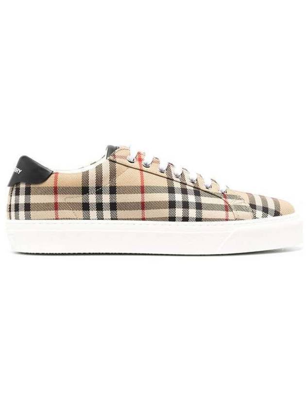 Top Quality Burberry Men's Vintage Check Leather Low Top Sneakers Archive Beige