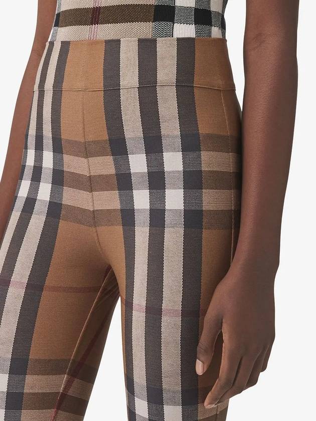 Burberry Stretch Check Pattern Leggings Brown