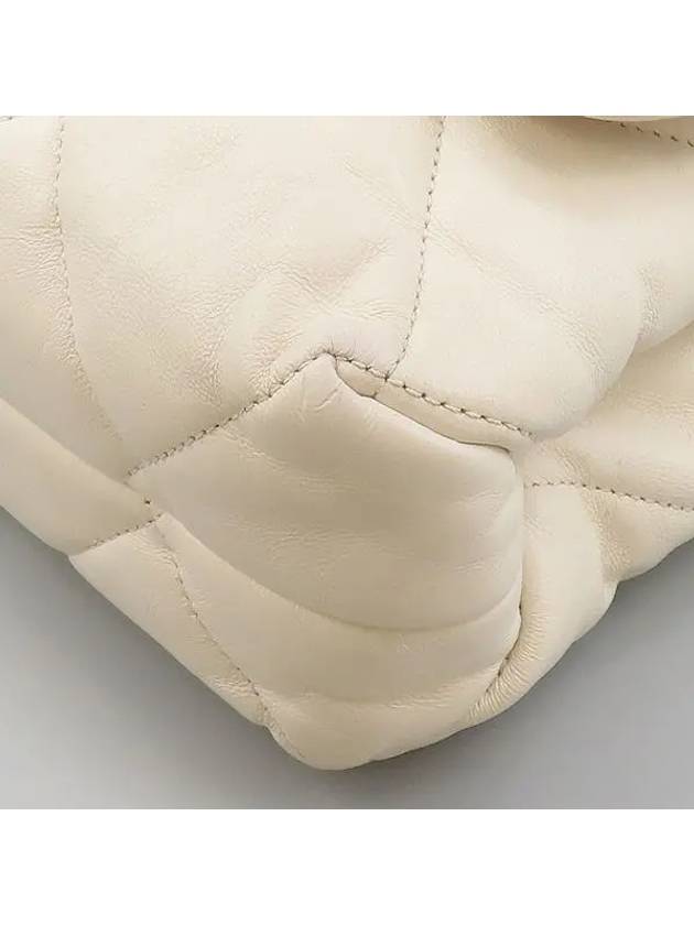 AS3499 White color lambskin quilting COCO gold logo big chain 22B medium flap shoulder bag Chanel