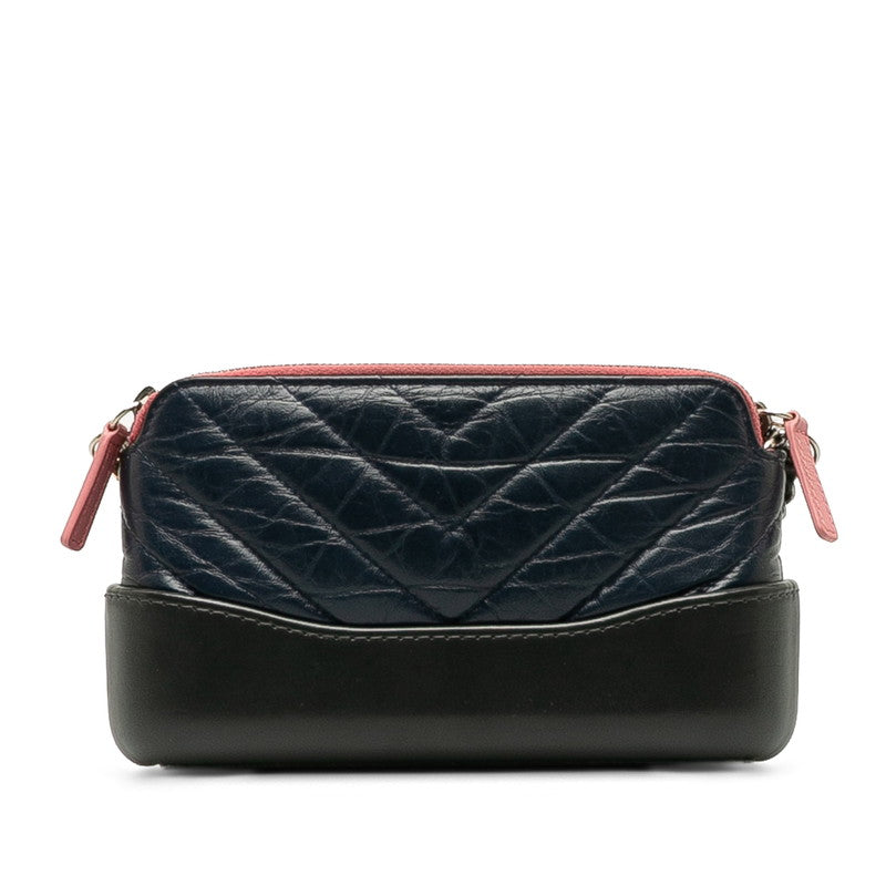 Top Quality Chanel Gabriel Kittening Chain Wallet Mini houlder Bag Navi Leather  Chanel