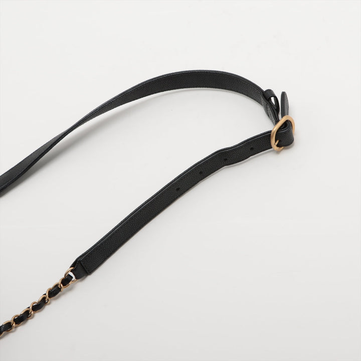 Top Quality Chanel Matrasse Cavia S Waist Pouch Black Gold  28th