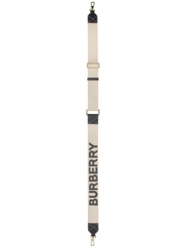 Burberry Logo Applique leather shoulder strap white