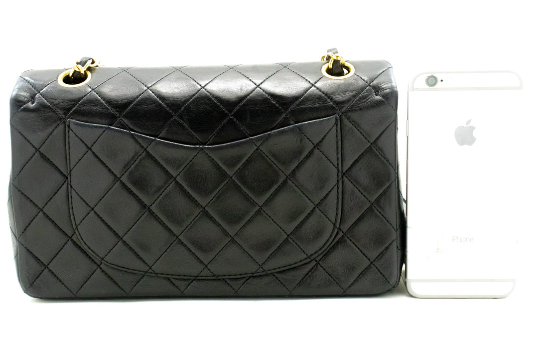Top Quality Chanel Classic Double New 9" Chain Shoulder Bag Black Lambskin