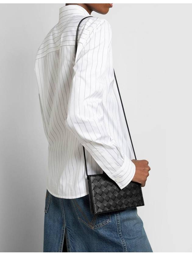Bottega veneta Intrecciato Strap Long Wallet Black