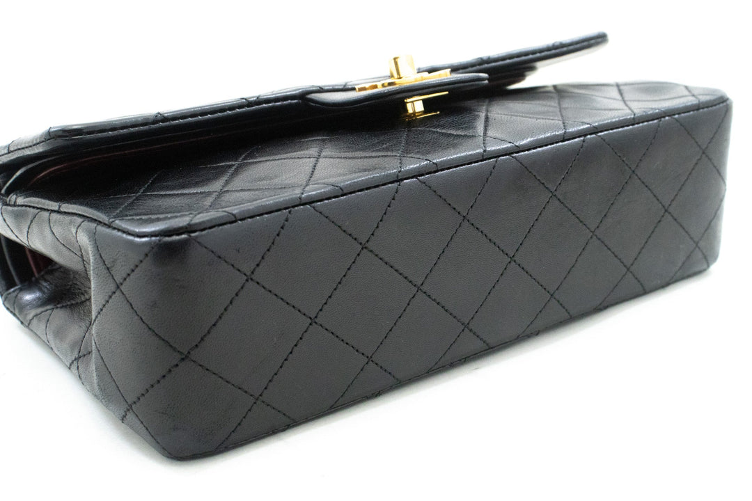 Top Quality Chanel Classic Double New 9" Chain Shoulder Bag Black Lambskin
