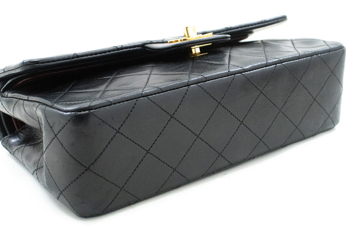 Top Quality Chanel Classic Double New 9" Chain Shoulder Bag Black Lambskin