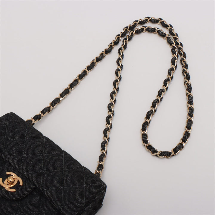 Top Quality Chanel Mini Matrasse 17 Denim Single Flap Single Chain Bag Black G 5th A35200