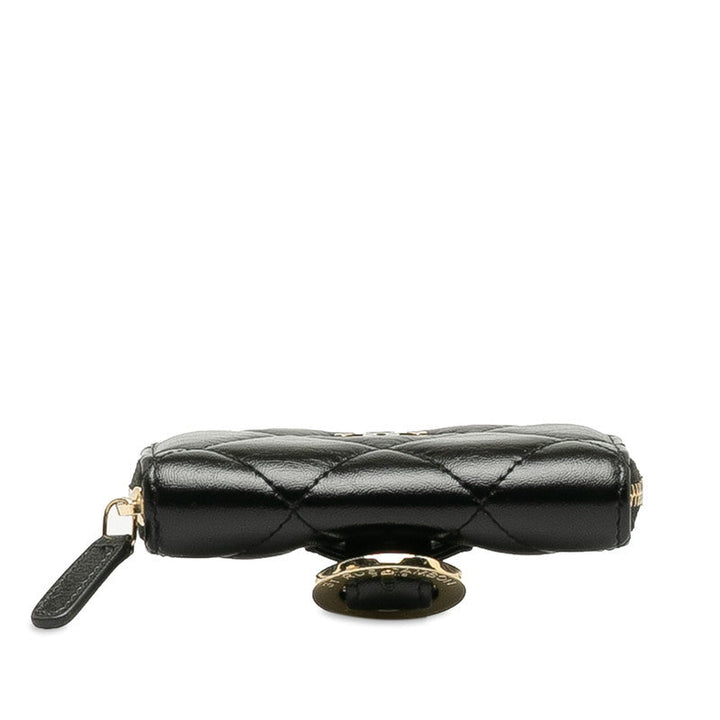Top Quality Chanel Matrace Coincase  Cocktail Belt Black Leather  CHANEL