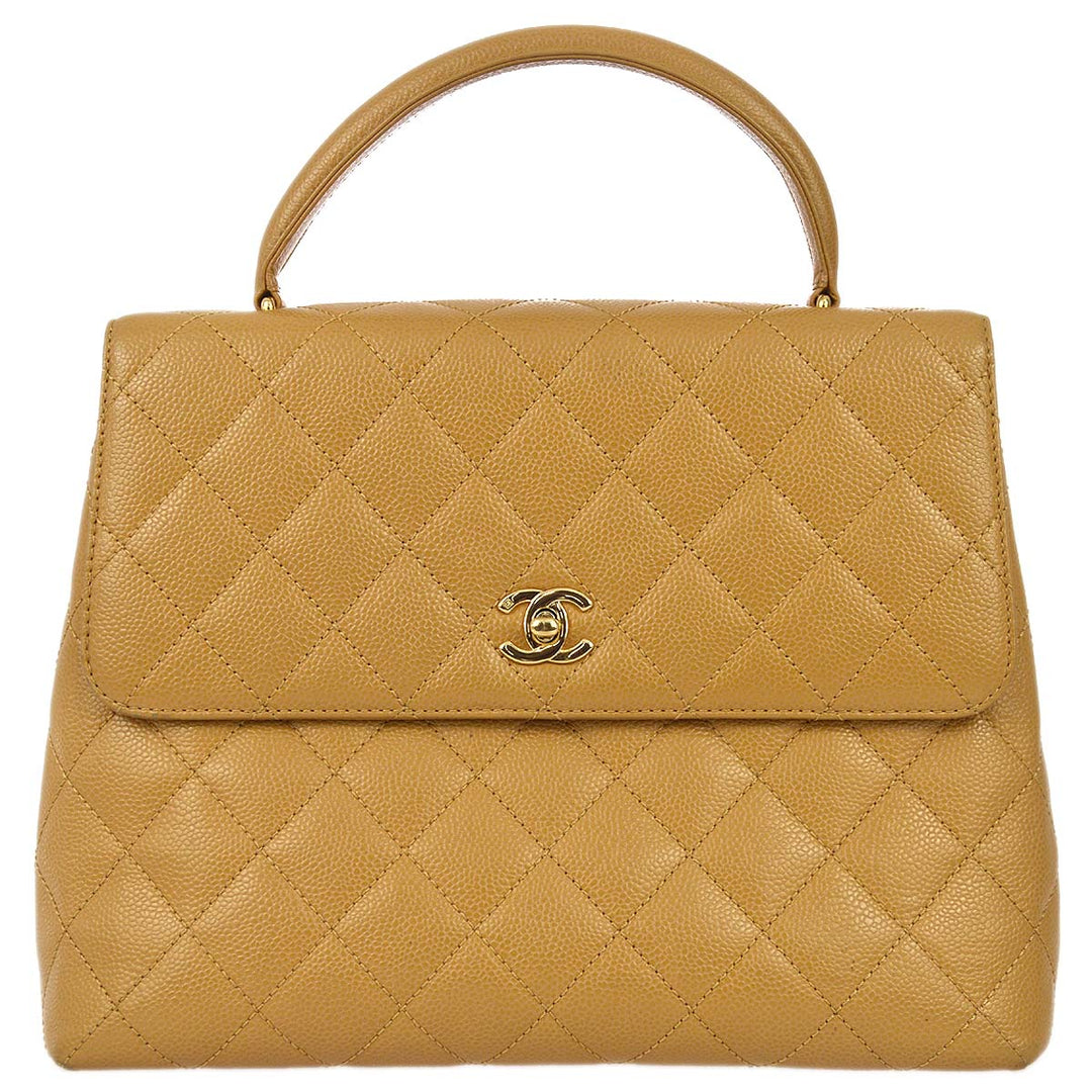 Top Quality Chanel 2004-2005 Beige Caviar Kelly Handbag