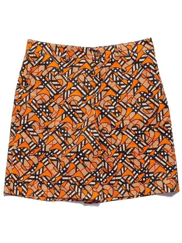 Burberry Monogram Logo Print Shorts Orange