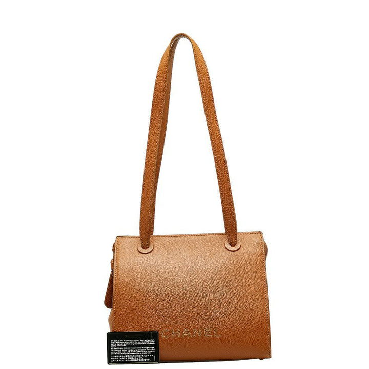 Top Quality Chanel Top Quality Chanel LOGO TORTE BAG CABIAR SKIN BRUN LADY SCHOOL