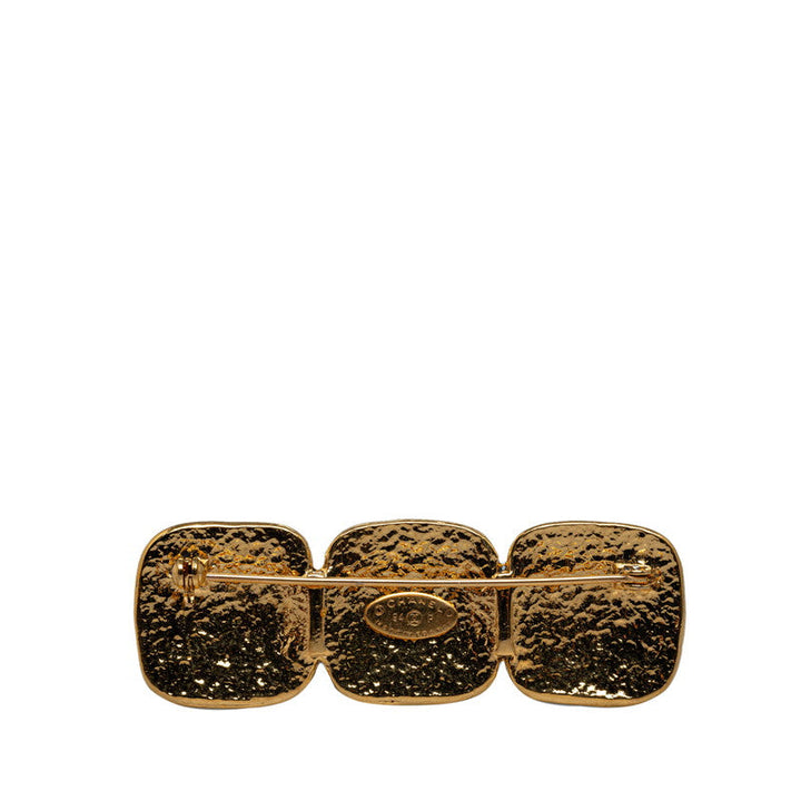 Top Quality Chanel Vintage Coco Triple Square Brochure Gold   Chanel
