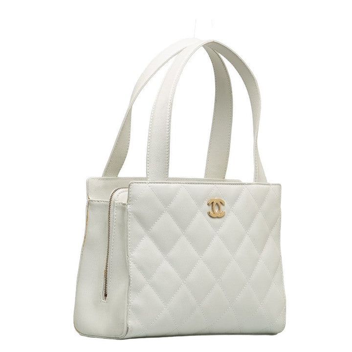 Top Quality Chanel Top Quality Chanel MATRESSE HANDBACK RAMSKIN WHITE LADY'S HANDBACK