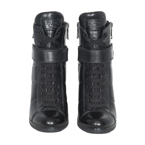 Prada Sport Leather Lace-Up Boots