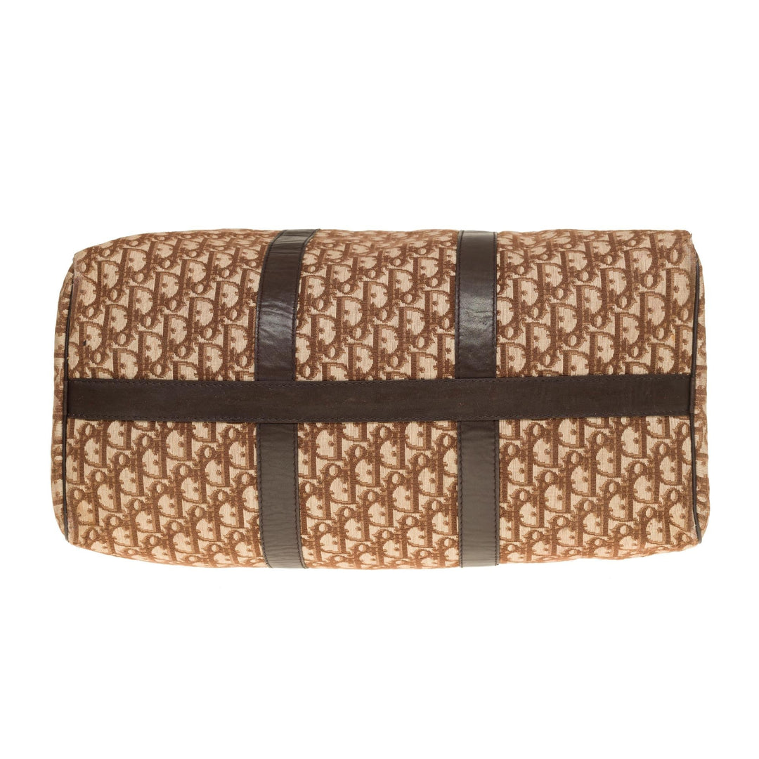 CHRISTIAN Top quality Dior Stunning Travel bag in brown canvas and leather