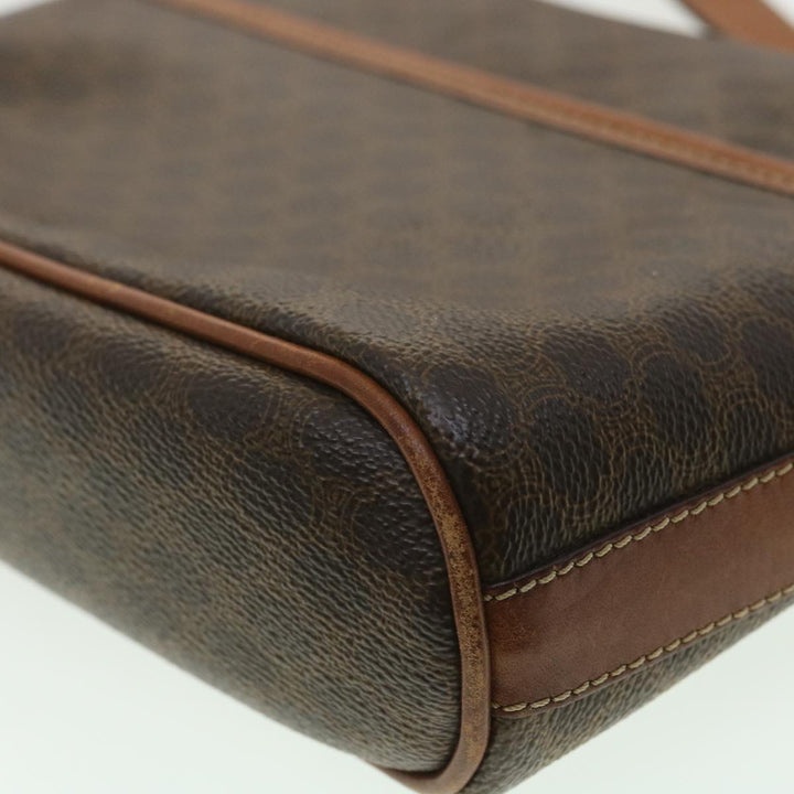 Celine Macadam Canvas Shoulder Bag PVC Leather Brown  34058