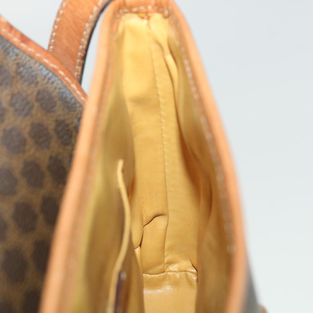 Celine Macadam Canvas Shoulder Bag PVC Leather Brown  34058