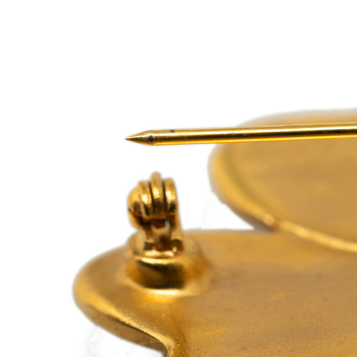 Top Quality Chanel Vintage Brooch Cocomark Clover Gold Plating