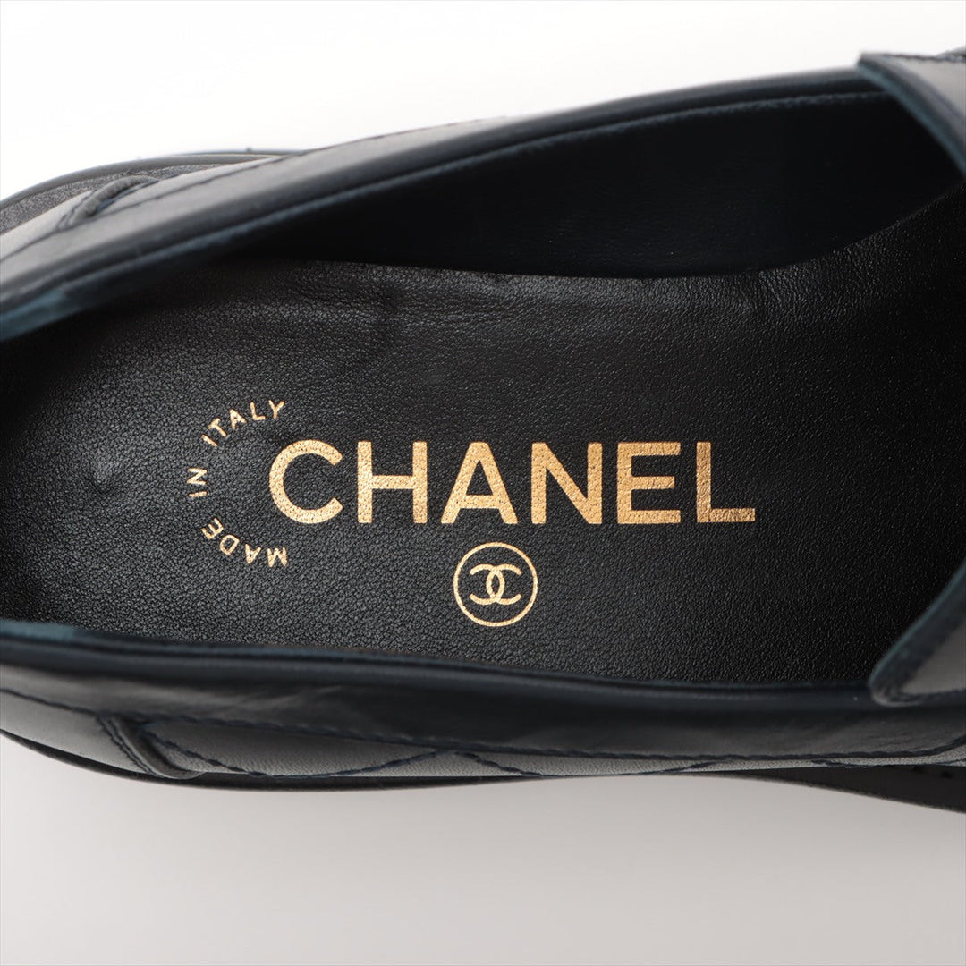 Top Quality Chanel Co.Mark 23A Leather  35C  Navy G45074 Matrasse Thick Bottom