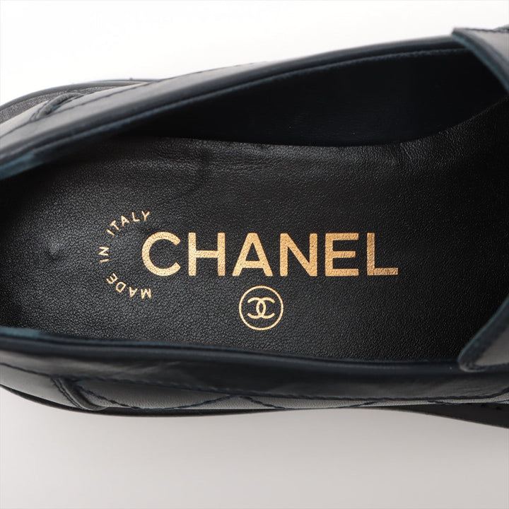 Top Quality Chanel Co.Mark 23A Leather  35C  Navy G45074 Matrasse Thick Bottom