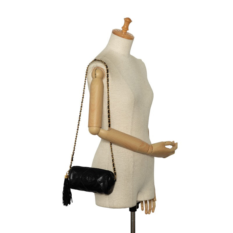 Top Quality Chanel Matrases Cocomark Tassel Mini Chain houlder Bag Black   CHANEL