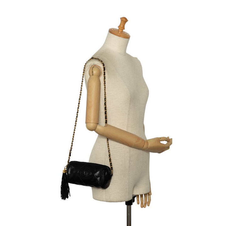 Top Quality Chanel Matrases Cocomark Tassel Mini Chain houlder Bag Black   CHANEL