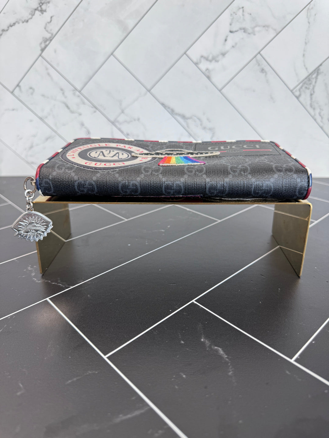 Gucci Canvas Courier Zippy Wallet