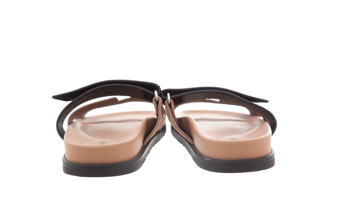 Hermès Brow & Black Chypre Sandals SZ 36