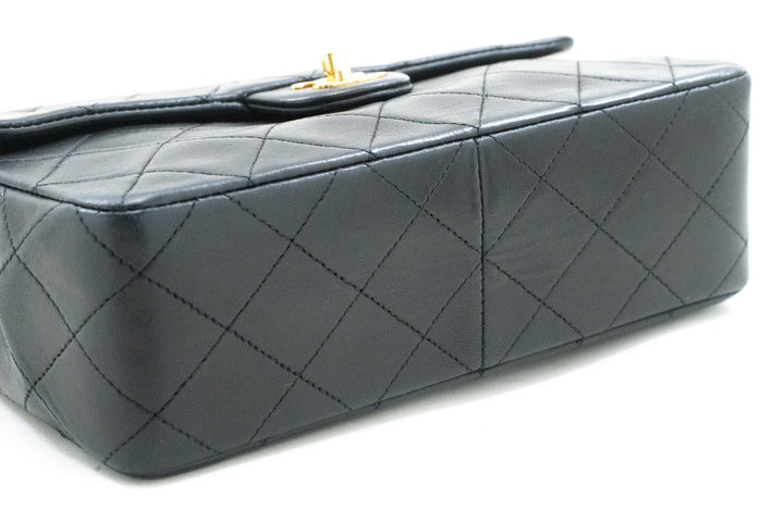 Chanel Mini Square Small Chain Shoulder Bag Crossbody Black Lamb