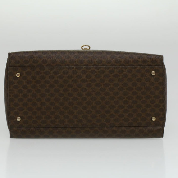 Celine Macadam Canvas Hand Bag PVC Leather Brown  34655