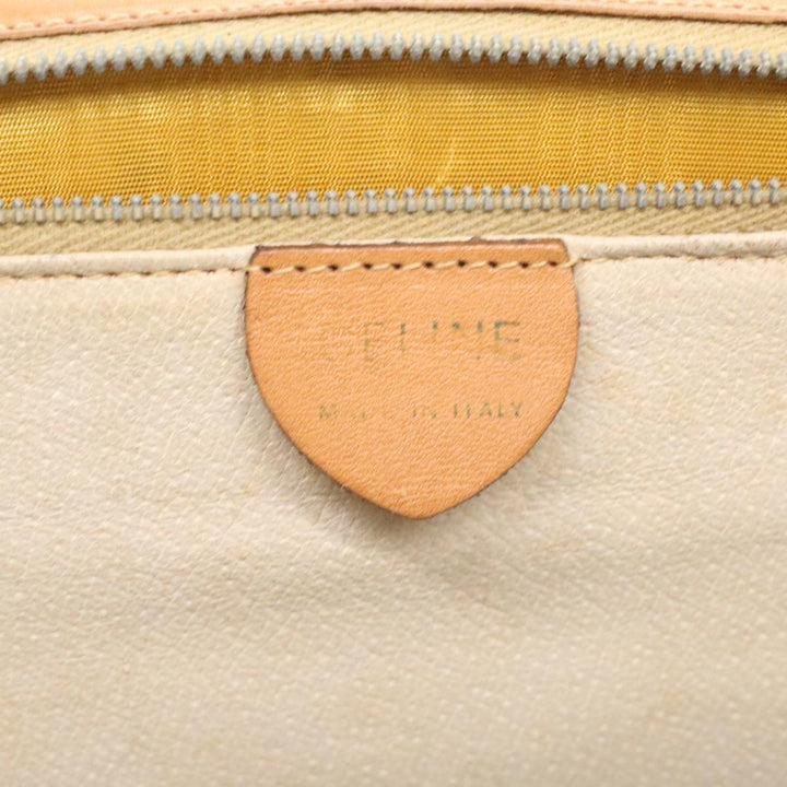 Celine Macadam Canvas Hand Bag PVC Leather Brown  34655