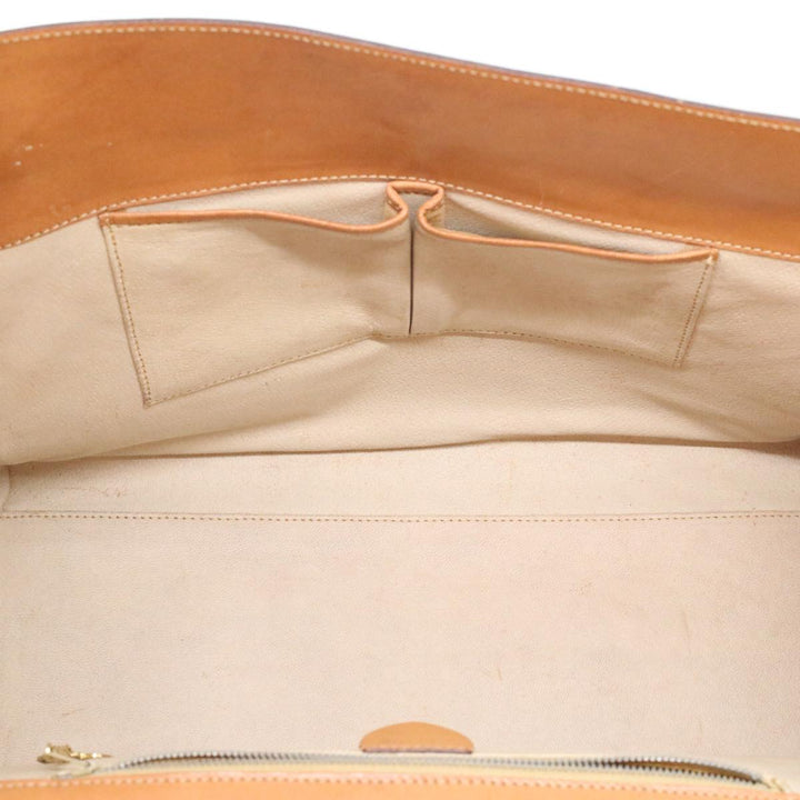 Celine Macadam Canvas Hand Bag PVC Leather Brown  34655