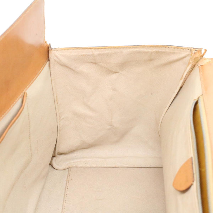 Celine Macadam Canvas Hand Bag PVC Leather Brown  34655