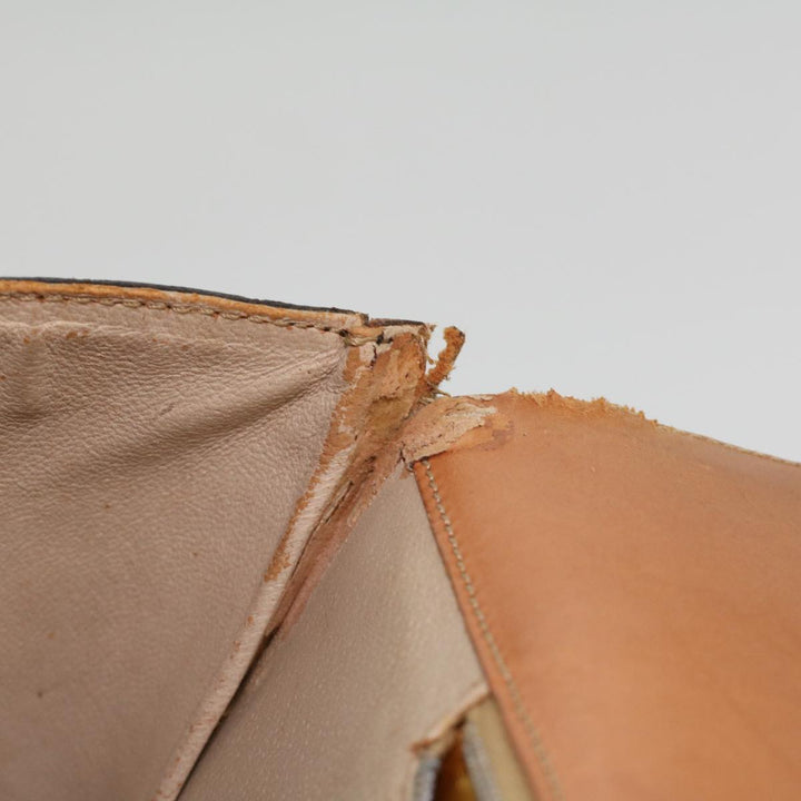 Celine Macadam Canvas Hand Bag PVC Leather Brown  34655