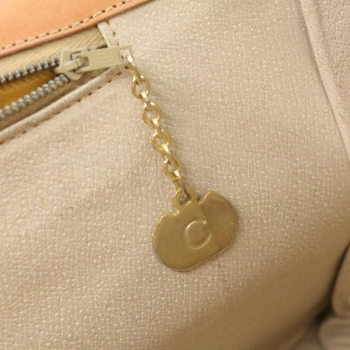 Celine Macadam Canvas Hand Bag PVC Leather Brown  34655