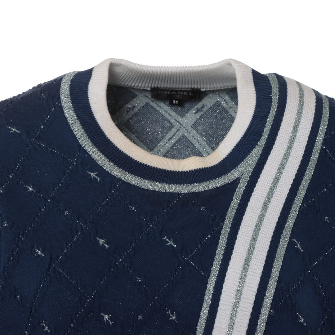Top Quality Chanel Coco P54 Cotton x Polyester s 36  Blue