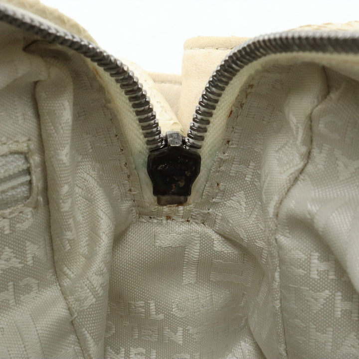 Top Quality Chanel Top Quality Chanel Cocomark Wrapped Chain Bag One-Shoulder Shoulder Bag Cotton Canvas Pearson Ivory White Blumin